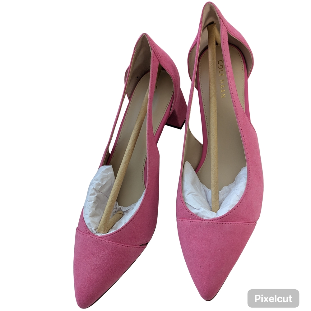 Cole Haan Elegant Caia Pump Suede Size 38.5 8 Open Side - Picture 3 of 10
